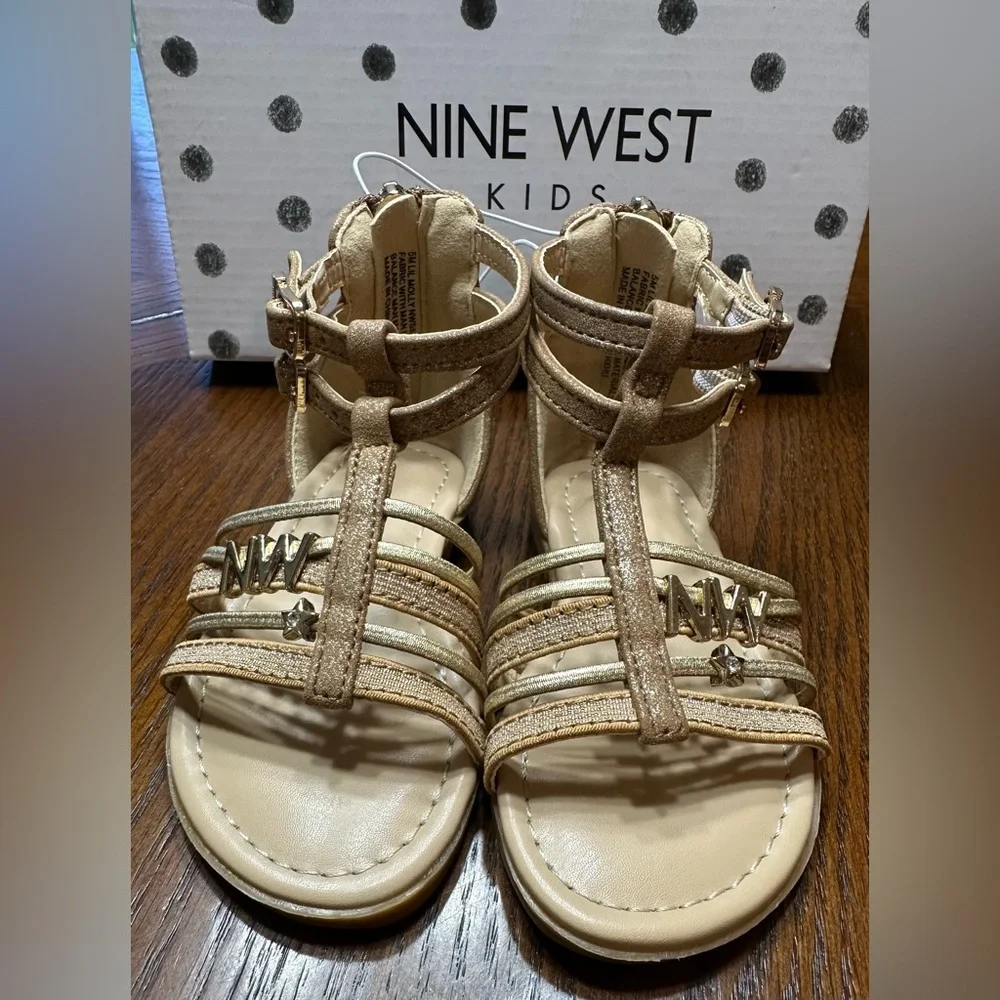 Nine West Kids Toddler/Baby Girls Lily Molly Cognac Sandals NWT Size 5